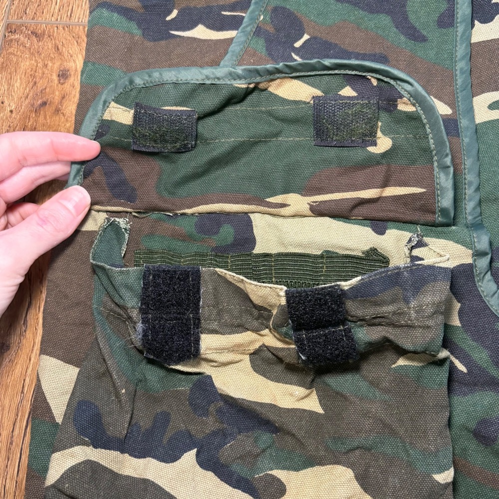 Vintage Game Winner Sportswear Camo Hunting Vest Mens M Shell Loops Woodland - Picture 7 of 10